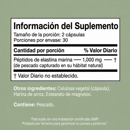 Fórmula reafirmante de la piel con péptidos de elastina