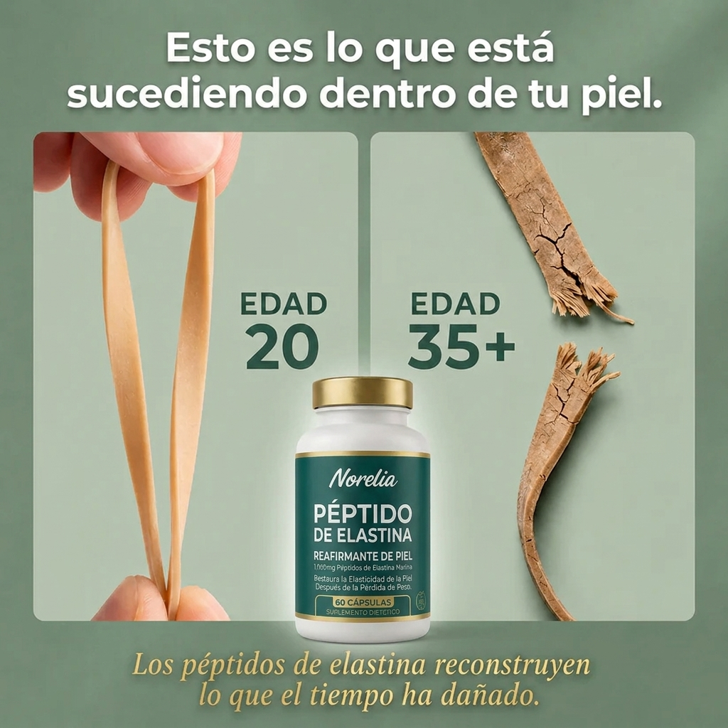 Fórmula reafirmante de la piel con péptidos de elastina